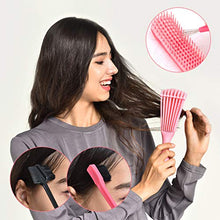 Load image into Gallery viewer, Detangling Brush Set with Edge Brush and Comb Cleaner Brush, Hair Detangler Brush for Afro Woman Textured 3a to 4c Oil Long Thick Curly Hair, for Home and Salon (4 Pieces)