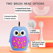 Load image into Gallery viewer, Kids Electric Toothbrush,U Shaped Ultrasonic Autobrush Toothbrush Kids with 3 Brush Heads,Whole Mouth Baby Toothbrush,3 Cleaning Modes, IPX7 Water Resistant for Toddler 2-12, Blue