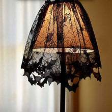 Load image into Gallery viewer, Vlovelife 20 x 60 inch Halloween Lamp Shade Lampshades Cover Topper Scarf Spider Web Black Lace Ribbon Decoration