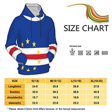 Load image into Gallery viewer, Flag of Cape Verde Print Hoodies Kids 3D Print Sweatshirts Long Sleeve Pullover Hoodies with Pocket for Teen Boys and Girls