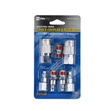 Load image into Gallery viewer, WYNNsky Air Coupler and Plug Kit, 1/4 Inch NPT Air Fittings Industrial Type, 7 Piece Air Compressor Accessories Kit