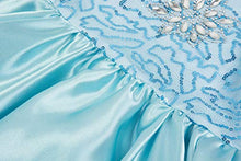 Load image into Gallery viewer, Padete Little Girl Princess Sky Blue Dress Snow Party Queen Halloween Costume (3 Years, Sky Blue)