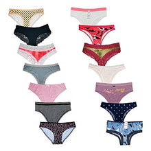 Load image into Gallery viewer, Dircho Women Underwear Variety Pack Lace Trims Hipsters Bikinis Tangas Cheekies Panties And More Assorted In Bulk (Small, Variety-5 Pack)