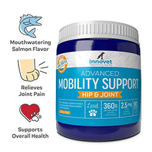 Load image into Gallery viewer, Innovet Pet Advanced Mobility Chews For Dogs – (90 Chews) Dog Treats, Hip & Joint Supplement With MSM, Green Lipped Mussel, Vitamin C & E, Glucosamine for Dogs, Organic Terpene Extract Boosts Immunity