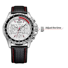 Load image into Gallery viewer, MEGIR Men Analog Luminous Casual Fashion Quartz Watch with PU Strap Big Dial Calendar for Business Work School Outdoor ML1010GBK-7