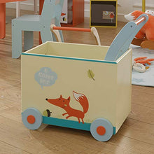 Load image into Gallery viewer, Labebe Baby Walker with Wheel, Fox Printed Wooden Push Toy, 2-in-1 Wooden Activity Walker for Baby 1-3 Years, Baby Wagon/Infant Baby Walker Wagon/Baby Learning Walker/Push Pull Toy/Walk Walker