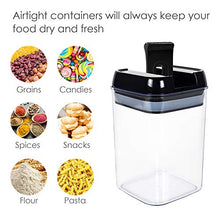Load image into Gallery viewer, Airtight Food Storage Containers, Vtopmart 7 Pieces BPA Free Plastic Cereal Containers with Easy Lock Lids, for Kitchen Pantry Organization and Storage, Include 24 Labels,Black