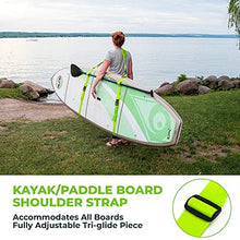 Load image into Gallery viewer, Gradient Fitness Kayak/Paddle Board/Surfboard Shoulder Strap | Hands-Free SUP Carrying Strap Boards with Padded Shoulder Sling, Paddle Carrier & Metal Accessories (Green)
