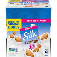 Load image into Gallery viewer, Silk Shelf-Stable Almondmilk, Unsweetened, Dairy-Free, Vegan, Non-GMO Project Verified, 1 Quart (Pack of 6) (ASINPPOSPRME32477)