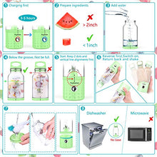 Load image into Gallery viewer, PopBabies Smoothie Blender, Portable Blender for single-serve Personal Blender, USB rechargeable Blender to go Updated Version Apple Green