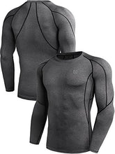 Load image into Gallery viewer, Neleus Men's 3 Pack Compression Workout Long Sleeve Shirts,5030,Black,Grey,Red,3XL
