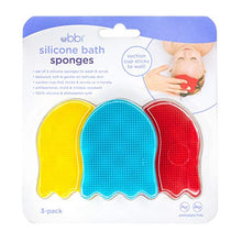 Load image into Gallery viewer, Ubbi Jellyfish Silicone Multi-Purpose Bath Sponges for Washing and Play - Baby Bathing Essentials for Newborns, Baby Massaging Bath Brushes for Dry Skin and Cradle Cap, Set of 3