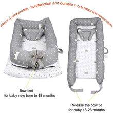 Load image into Gallery viewer, Mooedcoe Baby Nest,Baby Lounger Newborn Baby Cribs Bassinet Co Sleep Breathable & Hypoallergenic Portable Bed 100% Cotton Soft Mattress Bonus with Head Pillow (for 0-28months)