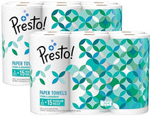 Load image into Gallery viewer, Amazon Brand - Presto! Flex-a-Size Paper Towels, Huge Roll, 12 Count = 30 Regular Rolls