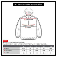 Load image into Gallery viewer, Ultra Game NFL New York Giants Mens Quarter Zip Pullover Hoodie Packable Windbreaker Jacket, White, X-Large