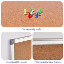 Load image into Gallery viewer, Cork Board Bulletin Board – 24 x 36 Message Board Wall Mounted Pin Board Aluminum Framed with 12 Pins