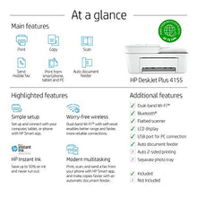 Load image into Gallery viewer, HP DeskJet Plus 4155 Wireless All-in-One Printer | Mobile Print, Scan & Copy | HP Instant Ink Ready | Auto Document Feeder (3XV13A) (Renewed)