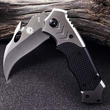 Load image into Gallery viewer, Ideale Outdoor Knife Black Stainless Steel Blade Folding Pocket Knife G10 Handle one-Hand Knife Portable Hunting Fishing Camping Tactical Survival Clip Knife Accessories EDC Tools Men's Gift
