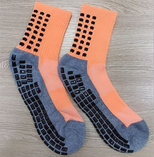 Load image into Gallery viewer, JKLO 3 Pairs of Adult Football Socks Men's Short Tube Football Sports Socks Non-Slip God Socks Glue Thick Towel Bottom Match Wear-Resistant Socks 908 (Color : Orange)