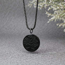 Load image into Gallery viewer, COAI Mens Womens Religious Jewelry Obsidian Stone Tree of Life Pendant Necklace