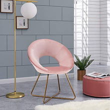 Load image into Gallery viewer, Duhome Modern Accent Velvet Chairs Dining Chairs Single Sofa Comfy Upholstered Arm Chair Living Room Furniture Mid-Century Leisure Lounge Chairs 1 PCS (Salmon Pink Velvet)…