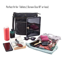 Load image into Gallery viewer, COCHOA Women's Crossbody Real Leather Triple Zip Bag, Purse, Travel Bag (Black)