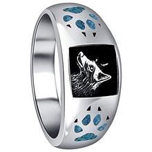 Load image into Gallery viewer, Southwestern Style Natural Turquoise Gemstone Sterling Silver Wolf Paw & Claw Ring Size 10