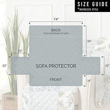 Load image into Gallery viewer, Patchwork Scalloped Printed Furniture Protector. Stain Resistant Couch Cover. (Sofa, Grey)