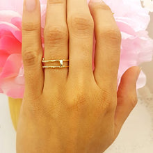 Load image into Gallery viewer, 0.25 Carat (ctw) Round White Diamond Ladies Wedding Enhancer Guard Ring 1/4 CT, 10K Yellow Gold, Size 8