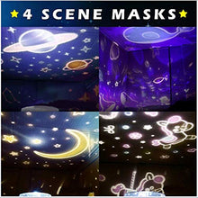 Load image into Gallery viewer, CWH&WEN 2 in 1 LED Starry & Undersea Projector Lamp, Rotating Night Light 8 Colors Mode LED Laser Night Lights Gift for Kids Children Living/Bedroom,Black