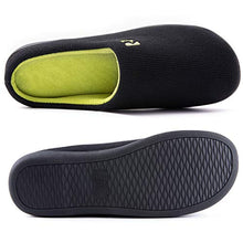 Load image into Gallery viewer, RockDove Men's Original Two-Tone Memory Foam Slipper, Size 7-8 US Men, Black/Lime