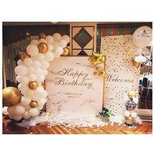 Load image into Gallery viewer, 50 Pieces Gold, White and Gold Confetti Balloons | PREFILLED 14 Inch Latex, Metallic, Confetti Balloons for Party, Decorations, Wedding & Bridal (with Ribbon)