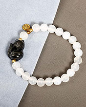 Load image into Gallery viewer, Lightock Black Obsidian Chalcedony Bracelet for Women Gifts Friendship Energy Healing Crystals