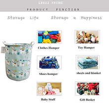 Load image into Gallery viewer, LEELI laundry Hamper with Handles-Collapsible Canvas Basket for Storage Bin,Kids Room,Home Organizer,Nursery Storage,Baby Hamper,19.7×15.7 (llama&alpaca)