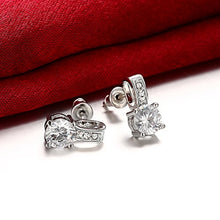 Load image into Gallery viewer, Platinum Gold Hoop Earrings Jewelry Birthday Gifts Presents Gemstone for Women Anniversary Zirconia Crystal