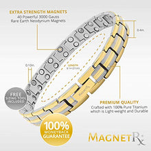 Load image into Gallery viewer, MagnetRX® Women's Ultra Strength Magnetic Therapy Bracelet - Arthritis Pain Relief & Carpal Tunnel Titanium Magnetic Bracelets for Women - Adjustable Length with Sizing Tool (Silver & Gold)