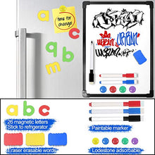 Load image into Gallery viewer, 3 otters 9 x 12 inch Small Dry Erase Whiteboard, White Erase Board Magnetic Framed Dry Erase White Board, with 4 Kinds of Accessories, for Fridge, Locker