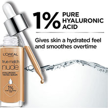 Load image into Gallery viewer, L'Oreal Paris True Match Nude Hyaluronic Tinted Serum Foundation with 1% Hyaluronic acid, Light-Medium 3-4, 1 fl. oz.