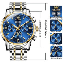 Load image into Gallery viewer, Automatic Watches for Men Self Winding Two Tone Stainless Steel Mechanical Fashion Watches Moon Phase Tourbillon Luminous Skeleton Waterproof Mens Watch with Date
