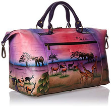Load image into Gallery viewer, Anna by Anuschka Women's Genuine Leather Medium Shoulder Hobo | Hand Painted Original Artwork | Serengeti Sunset, One Size