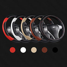 Load image into Gallery viewer, Leather Car Steering Wheel Cover, Non-Slip Car Wheel Cover Protector Breathable Microfiber Leather Universal Fit for Most Cars(Beige)