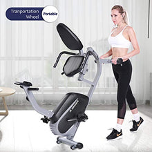 Load image into Gallery viewer, MaxKare Recumbent Exercise Bike Indoor Cycling Stationary Bike with Adjustable Seat and Resistance, Pulse Monitor/Phone Holder (Seat Height Adjustment by Lever)