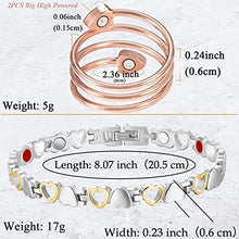 Load image into Gallery viewer, Vicmag Magnetic Bracelet for Women Arthritis Joint Titanium Steel Magnet Therapy Brasalete Pain Relief 3500 Gauss Magnets, Health Healing Jewelry Gift with Adjustment Tool (Silver & Gold & 4 Elements)