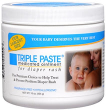 Load image into Gallery viewer, Triple Paste Diaper Rash Cream, Hypoallergenic Medicated Ointment for Babies, 16 oz, (20023)