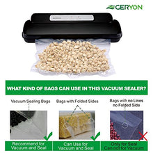 Load image into Gallery viewer, GERYON Vacuum Sealer, Automatic Food Sealer Machine with Starter Bags & Roll for Food Savers and Sous Vide, Black