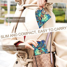 Load image into Gallery viewer, APHISON Womens Wallet, Slim Small Wallet for Women RFID Wallet Women Cartoon Microfiber Leather with ID Credit Card Holder Zipper Coin Pocket Bifold Compact Wallet Peacock