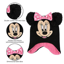 Load image into Gallery viewer, Disney Girls Minnie Mouse Winter Hat,Gloves and Mittens Kids, Black/Pink, Toddler 2-4