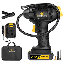 Load image into Gallery viewer, Tire Inflator Air Compressor, 20V Cordless Tire Pump with Digital Pressure Gauge, AUTO-OFF Function, 12V Car Power Adapter for Car Tires, Bicycle, Motorcycle, Balls, C P CHANTPOWER