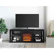 Load image into Gallery viewer, Ameriwood Home Parsons TV Stand with Fireplace, 65", Black