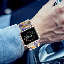 Load image into Gallery viewer, Omter Band Replacement for Apple Watch 40mm 38mm Women Men Fashion Resin Band Bracelet Compatible iWatch Series 5/4,Series 3/2 /1(Blue 40mm 38mm)